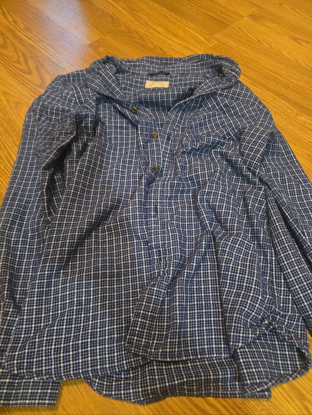 Boston Traders Navy & White Plaid Button-Down Shirt